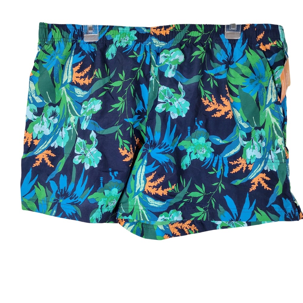 Columbia Womens Sandy River II Printed Shorts XL Floral Navy Green tropical